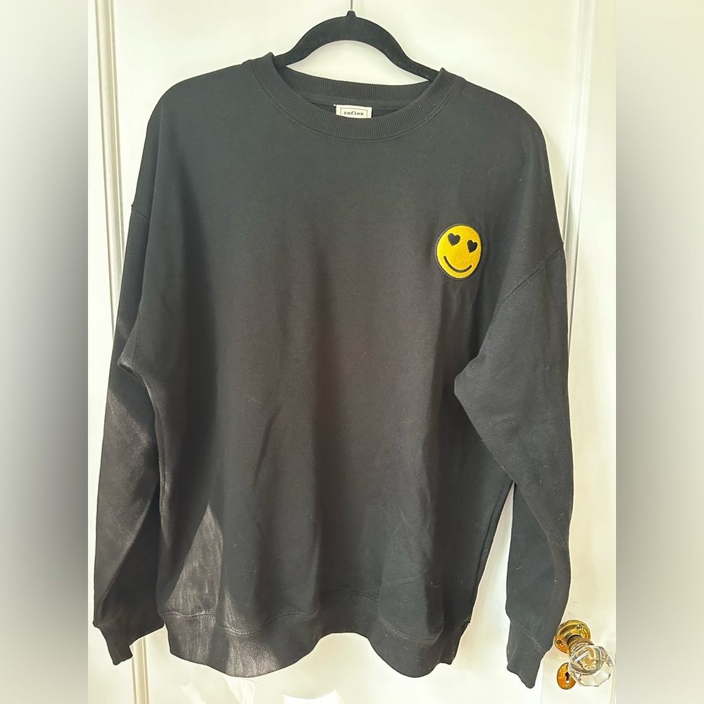 Reflex Black smiley Crewneck Sweatshirt